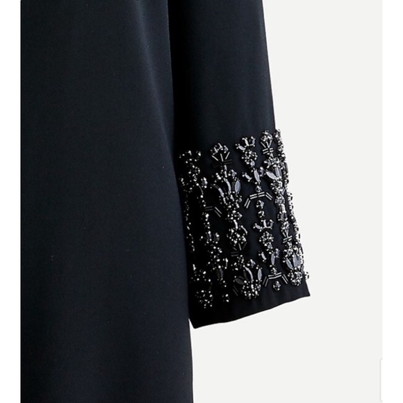 NWT J. Crew Embellished Black Shift Dress Sz 4 - Picture 4 of 11